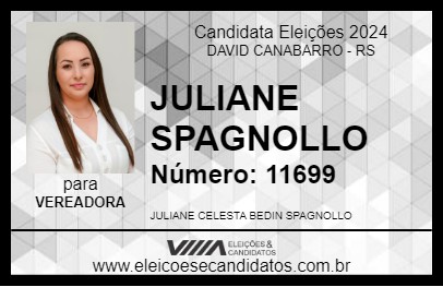 Candidato JULIANE SPAGNOLLO 2024 - DAVID CANABARRO - Eleições