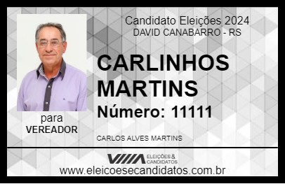 Candidato CARLINHOS MARTINS 2024 - DAVID CANABARRO - Eleições