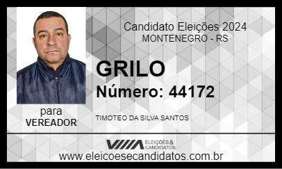 Candidato GRILO 2024 - MONTENEGRO - Eleições