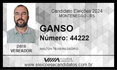 Candidato GANSO 2024 - MONTENEGRO - Eleições