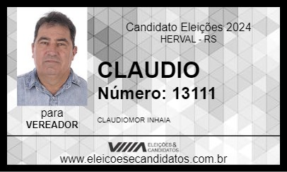 Candidato CLAUDIO 2024 - HERVAL - Eleições