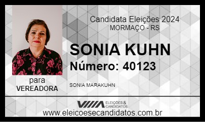 Candidato SONIA KUHN 2024 - MORMAÇO - Eleições