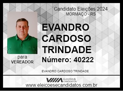 Candidato EVANDRO CARDOSO TRINDADE 2024 - MORMAÇO - Eleições