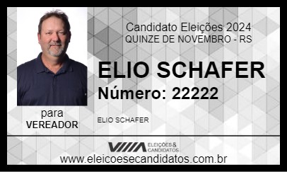 Candidato ELIO SCHAFER 2024 - QUINZE DE NOVEMBRO - Eleições