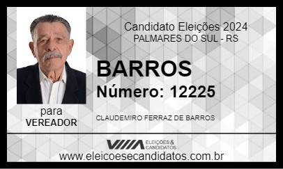 Candidato BARROS 2024 - PALMARES DO SUL - Eleições