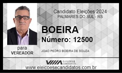 Candidato BOEIRA 2024 - PALMARES DO SUL - Eleições