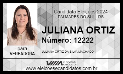 Candidato JULIANA ORTIZ 2024 - PALMARES DO SUL - Eleições