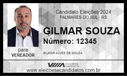 Candidato GILMAR SOUZA 2024 - PALMARES DO SUL - Eleições