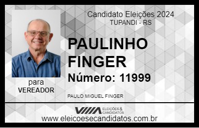 Candidato PAULINHO FINGER 2024 - TUPANDI - Eleições