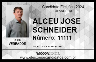 Candidato ALCEU JOSE SCHNEIDER 2024 - TUPANDI - Eleições