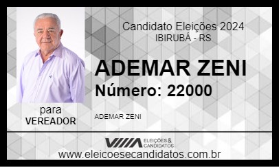 Candidato ADEMAR ZENI 2024 - IBIRUBÁ - Eleições