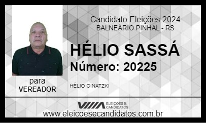 Candidato HÉLIO SASSÁ 2024 - BALNEÁRIO PINHAL - Eleições