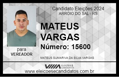 Candidato MATEUS VARGAS 2024 - ARROIO DO SAL - Eleições