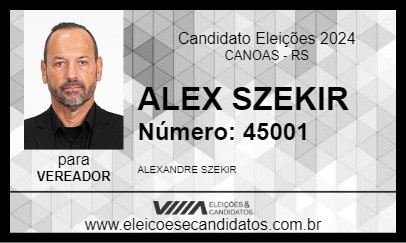 Candidato ALEX SZEKIR 2024 - CANOAS - Eleições