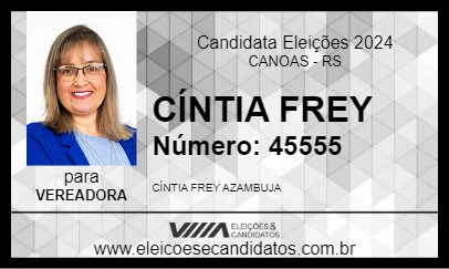 Candidato CÍNTIA FREY 2024 - CANOAS - Eleições