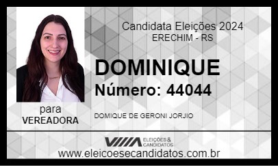 Candidato DOMINIQUE 2024 - ERECHIM - Eleições