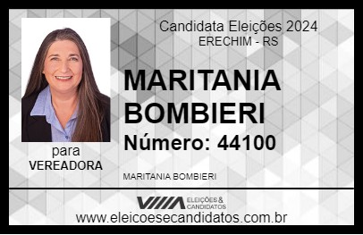 Candidato MARITANIA BOMBIERI 2024 - ERECHIM - Eleições