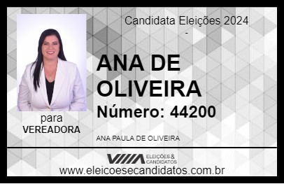 Candidato ANA  DE OLIVEIRA 2024 - ERECHIM - Eleições