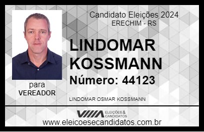 Candidato LINDOMAR KOSSMANN 2024 - ERECHIM - Eleições