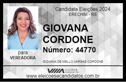 Candidato GIOVANA CORDONE  2024 - ERECHIM - Eleições