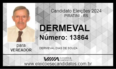 Candidato DERMEVAL 2024 - PIRATINI - Eleições