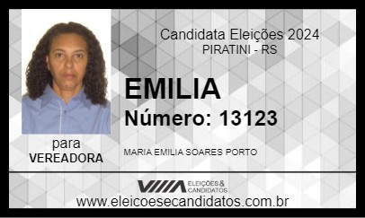 Candidato EMILIA 2024 - PIRATINI - Eleições