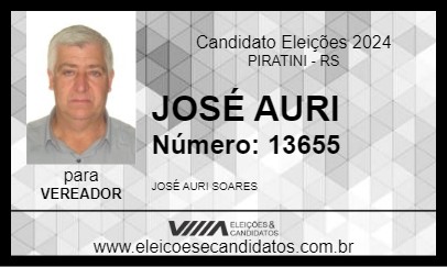 Candidato JOSÉ AURI 2024 - PIRATINI - Eleições