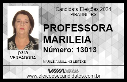 Candidato PROFESSORA MARILEIA 2024 - PIRATINI - Eleições