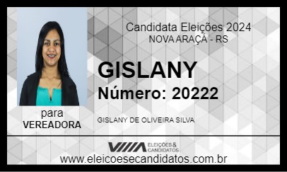 Candidato GISLANY 2024 - NOVA ARAÇÁ - Eleições