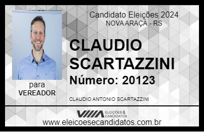 Candidato CLAUDIO SCARTAZZINI 2024 - NOVA ARAÇÁ - Eleições