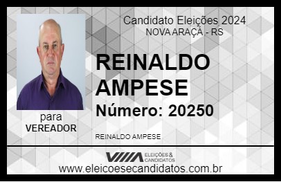 Candidato REINALDO AMPESE 2024 - NOVA ARAÇÁ - Eleições