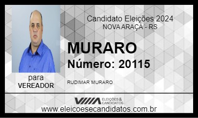 Candidato MURARO 2024 - NOVA ARAÇÁ - Eleições