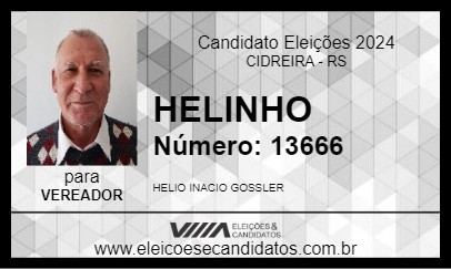 Candidato HELINHO 2024 - CIDREIRA - Eleições