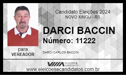 Candidato DARCI BACCIN 2024 - NOVO XINGU - Eleições