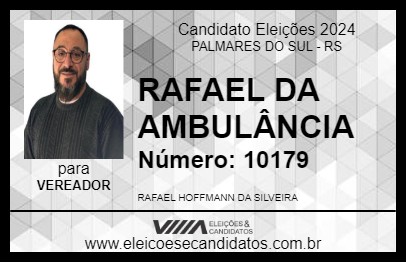 Candidato RAFAEL DA AMBULÂNCIA 2024 - PALMARES DO SUL - Eleições