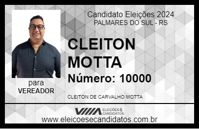 Candidato CLEITON MOTTA 2024 - PALMARES DO SUL - Eleições