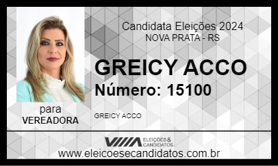 Candidato GREICY ACCO 2024 - NOVA PRATA - Eleições