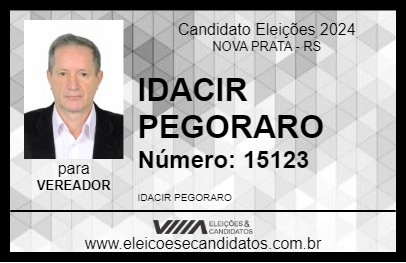 Candidato IDACIR PEGORARO 2024 - NOVA PRATA - Eleições