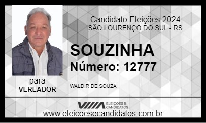 Candidato SOUZINHA 2024 - SÃO LOURENÇO DO SUL - Eleições