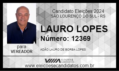 Candidato LAURO LOPES 2024 - SÃO LOURENÇO DO SUL - Eleições