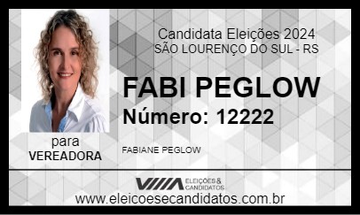 Candidato FABI PEGLOW 2024 - SÃO LOURENÇO DO SUL - Eleições