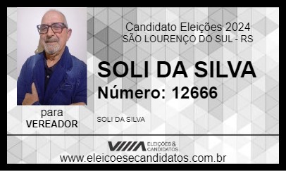 Candidato SOLI DA SILVA 2024 - SÃO LOURENÇO DO SUL - Eleições