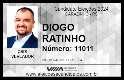 Candidato DIOGO RATINHO 2024 - CARAZINHO - Eleições