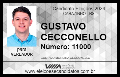 Candidato GUSTAVO CECCONELLO 2024 - CARAZINHO - Eleições