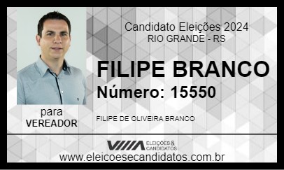 Candidato FILIPE BRANCO 2024 - RIO GRANDE - Eleições