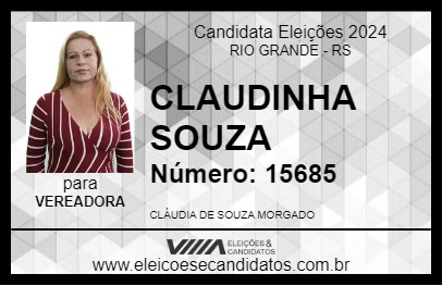 Candidato CLAUDINHA SOUZA 2024 - RIO GRANDE - Eleições