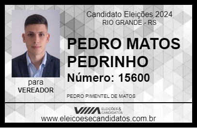 Candidato PEDRO MATOS PEDRINHO 2024 - RIO GRANDE - Eleições