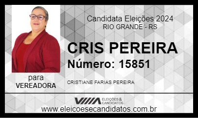 Candidato CRIS PEREIRA 2024 - RIO GRANDE - Eleições