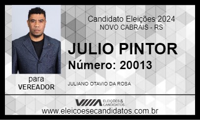 Candidato JULIO PINTOR 2024 - NOVO CABRAIS - Eleições