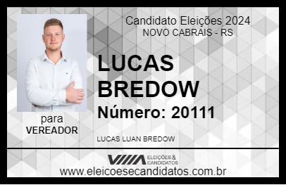 Candidato LUCAS BREDOW 2024 - NOVO CABRAIS - Eleições